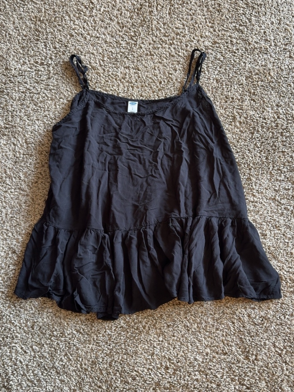 Old Navy Black Ruffle-Hem Spaghetti Strap Camisole